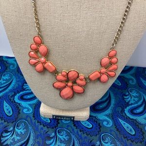 Coral Flowers with Goldtone Chain